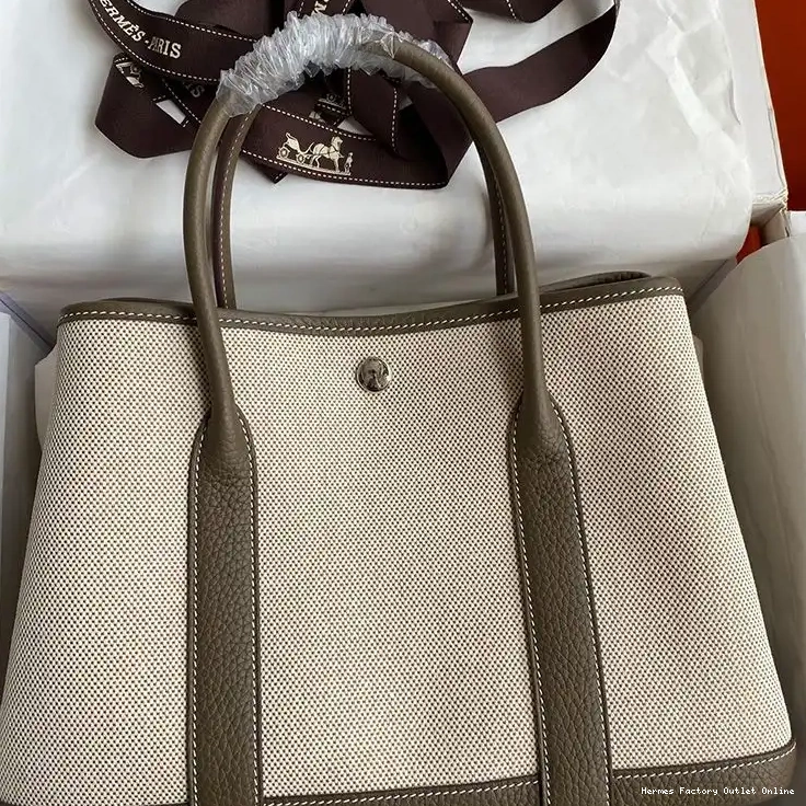 Party Canvas Palladium Garden Bag Hermes Khaki In Hardware 0504